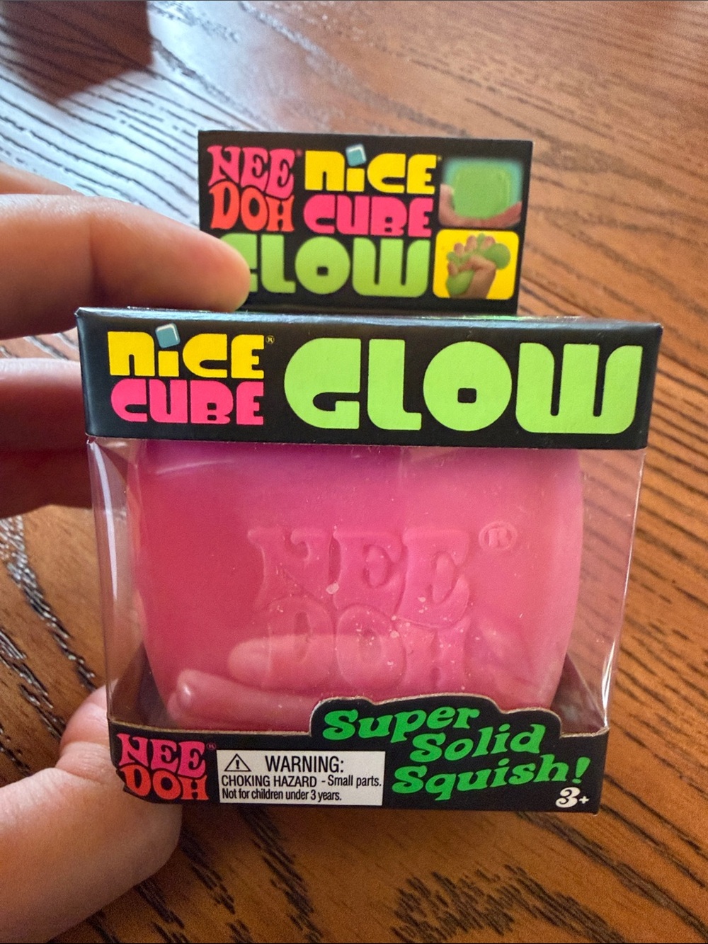 Nee Doh Nice Cube Glow - Pink Kids Learning Toy
